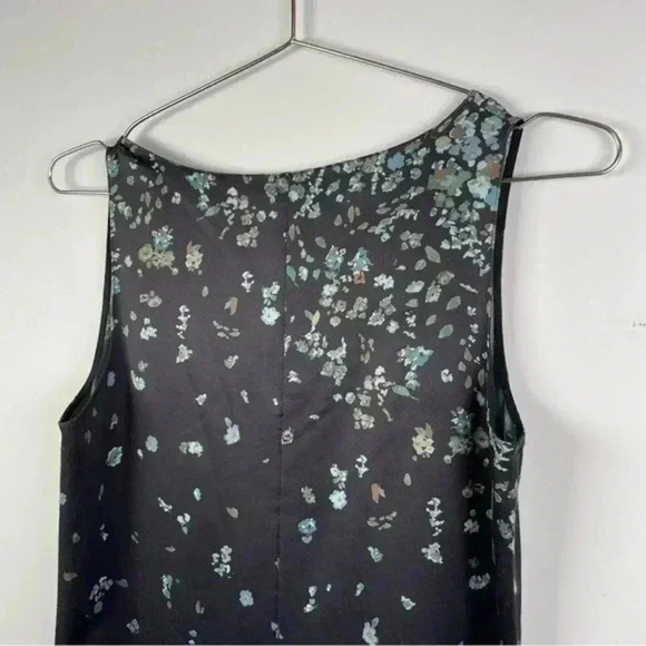 Vince Black Floral Asymmetrical Shift Midi Dress‎ - Picture 5 of 8